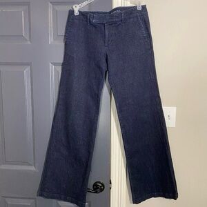 Banana Republic Jeans Wide Leg Size 28/6  Trouser Denim Blue Dark Wash